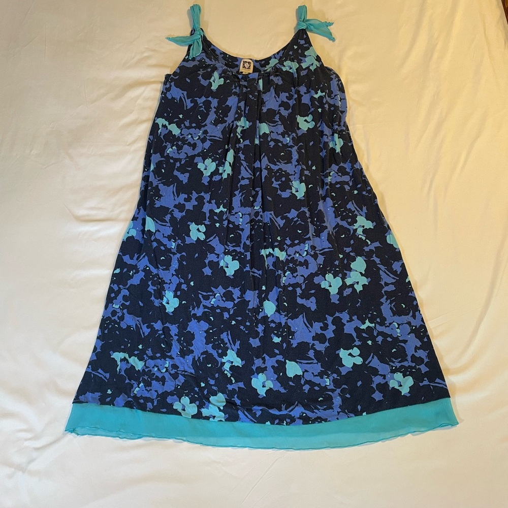 Anne Klein Blue and Teal Floral Nightgown